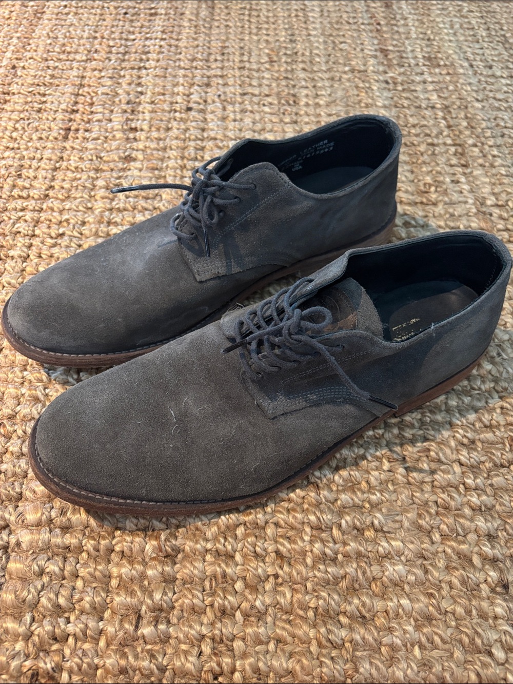 Men's Vintage Shoe Company Gray Suede Lace-Up Dress Shoes